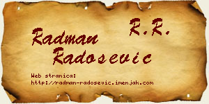 Radman Radošević vizit kartica